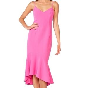 Bardot Lisandra Sleeveless Midi‎ Dress Pink Shock Size 12/XL Feminine Cocktail